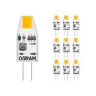 Confezione Multipack 10x Osram LED Pin Micro Capsule G4 1W 100lm - 827 Bianco Molto Caldo | Sostitutiva 10W